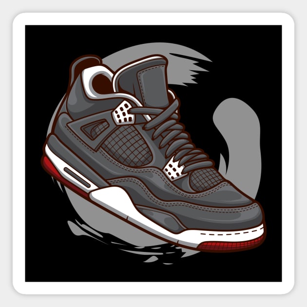 AJ 4 Retro Bred Sneaker Magnet by milatees